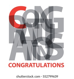 Vector congratulations. Broken text