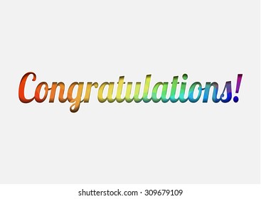 Vector congratulations celebration card with colour letters