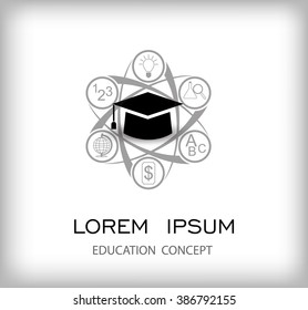 Vector congratulations logo illustration. Icon template for education concept