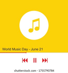 vector of congratulations on world music day 2020, happy world music day