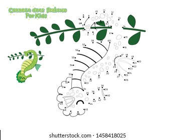 Vector Connect The Dots and Draw Cute Cartoon Seahorse. Educational Game for Kids. Vector Illustration With Cartoon Style Funny Sea Animal