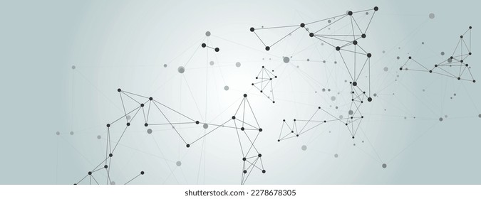 Vector connect lines and dots. Banner template for technology. Modern network background