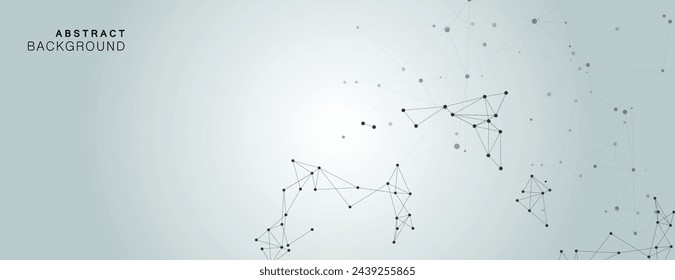 Vector conecta líneas y puntos. Plantilla de banner para tecnología. Fondo de red moderno