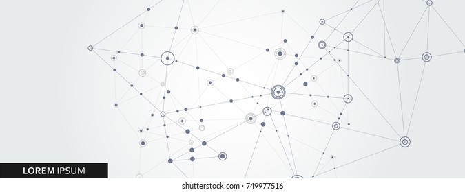 Vector connect lines and dots. Banner template for technology. - Shutterstock ID 749977516