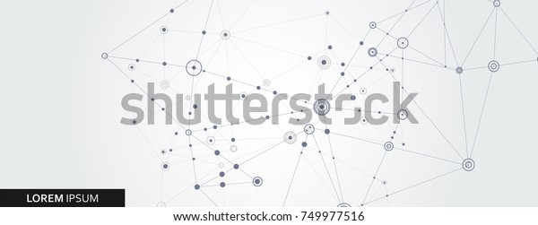 Vector connect lines and dots. Banner\
template for\
technology.