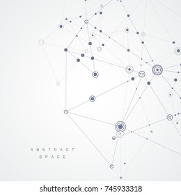 Vector connect lines and dots. Cover template for science and technology presentation or web.
