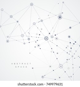 Vector Connect Lines And Dots. Cover Template For Science And Technology Presentation Or Web.