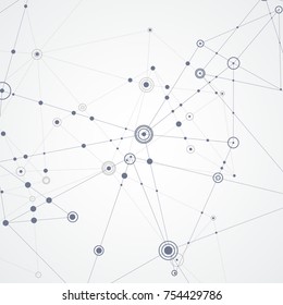 Vector connect lines and dots. Cover template for sciense and technology presentation or web.