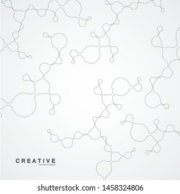 Vector connect lines and dots. Medical, Cosmetics, Biology and technology contour design