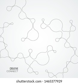 Vector connect lines and dots. Medical, Cosmetics, Biology and technology contour design