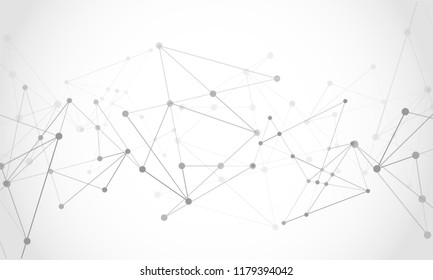 Vector connect lines and dots. Network nodes. Banner template for technology. Connection science and technology background. Molecular, social media, digital structure, connected points.