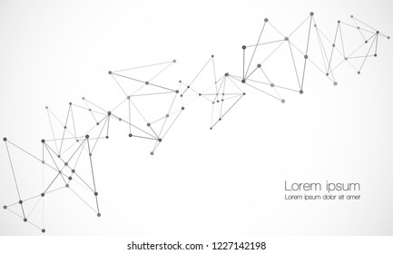 Vector connect lines and dots. Network nodes. Banner template for technology. Connection science and technology background. Molecular, social media, digital structure, connected points.