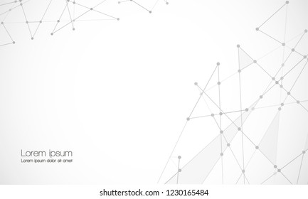 Vector connect lines and dots. Network nodes. Banner template for technology. Connection science and technology background. Molecular, social media, digital structure, connected points.