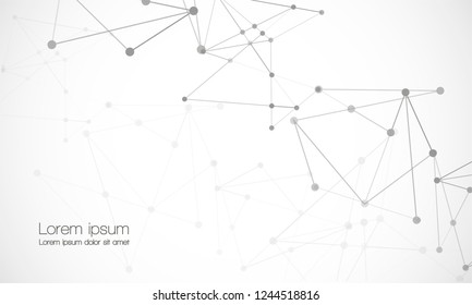 Vector connect lines and dots. Network nodes. Banner template for technology. Connection science and technology background. Molecular, social media, digital structure, connected points.