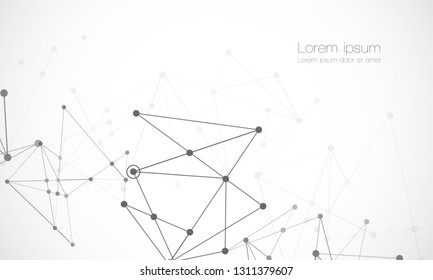 Vector connect lines and dots. Network nodes. Banner template for technology. Connection science and technology background. Molecular, social media, digital structure, connected points. - Vector