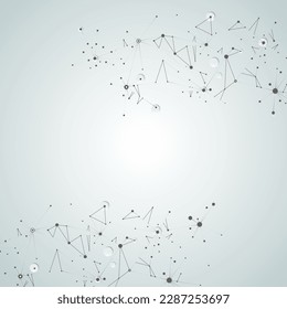 Vector connect lines and dots. Plexus background. Banner template for technology