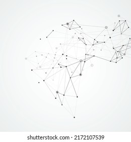 Vector connect lines and dots. Polygonal template for technology and biology presentation or report