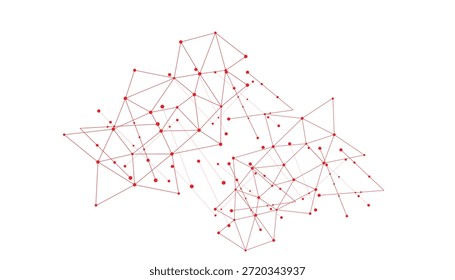 Vector Connect link background. global network technology concept. Digital technology futuristic internet network speed connection red background.