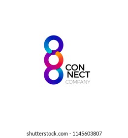 Vector Connect Symbol. Colorful Concept Of Connect, Interaction And Cooperation.  Business Creative Logo