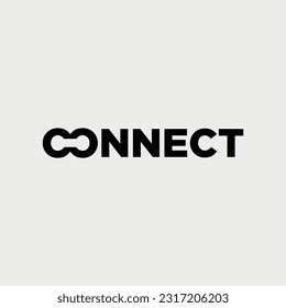 Vector connect text logo design