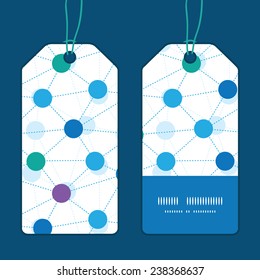 Vector connected dots vertical stripe frame pattern tags set