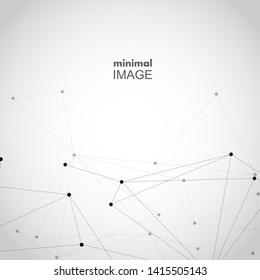 Vector connected lines and dots. Science and technology and network background