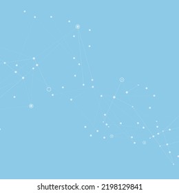 Vector connecting dots and lines. Futuristic line fractal triangle. Molecule communication background