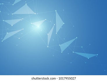 Vector connecting dots and lines. Global network connection. Geometric connected abstract background