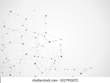 Vector Connecting Dots And Lines. Global Network Connection. Geometric Connected Abstract Background