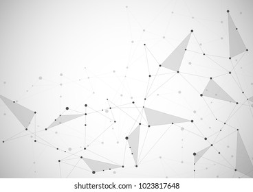 Vector connecting dots and lines. Global network connection. Geometric connected abstract background