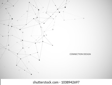 Image vectorielle connectant des points et des lignes. Connexion réseau globale. Arrière-plan abstrait géométrique connecté