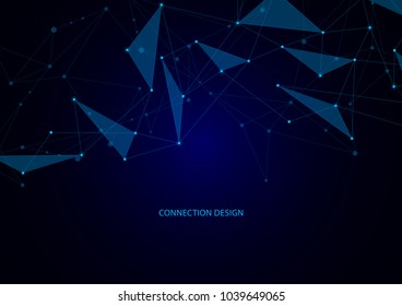 Vector connecting dots and lines. Global network connection. Geometric connected abstract background