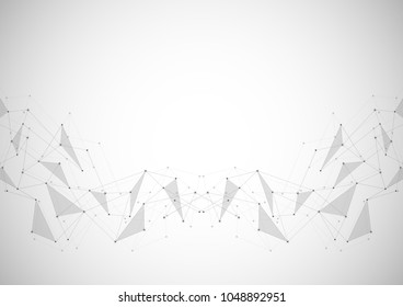 Vector connecting dots and lines. Global network connection. Geometric connected abstract background