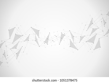 Vector connecting dots and lines. Global network connection. Geometric connected abstract background