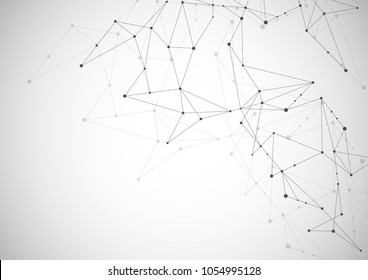 Vector connecting dots and lines. Global network connection. Geometric connected abstract background