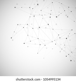 Vector connecting dots and lines. Global network connection. Geometric connected abstract background