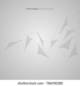 Vector connecting dots and lines. Global network connection. Geometric connected abstract background