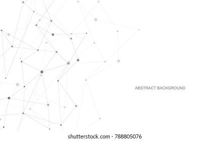 Vector Connecting Dots And Lines. Global Network Connection. Geometric Connected Abstract Background