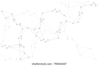 Vector Connecting Dots And Lines. Global Network Connection. Geometric Connected Abstract Background