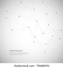 Vector connecting lines and dots. Global creative social network with abstract polygonal background