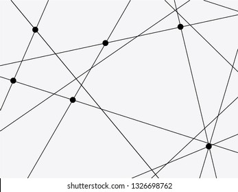 Vector - Connection concept. Black line and dot on white background. Simple style. Can be use for web, advertising, banner, brochure or any card. Technology, digital, network, business concept.