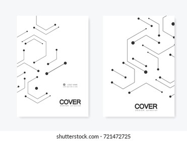Vector Connection And Social Network. Hexagons Technology Pattern