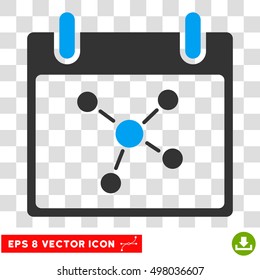 Vector Connections Calendar Day EPS vector pictogram. Illustration style is flat iconic bicolor blue and gray symbol on a transparent background.