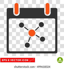 Vector Connections Calendar Day EPS vector pictogram. Illustration style is flat iconic bicolor orange and gray symbol on a transparent background.