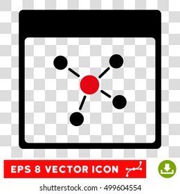 Vector Connections Calendar Page EPS vector pictogram. Illustration style is flat iconic bicolor intensive red and black symbol on a transparent background.