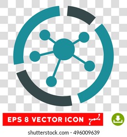 Vector Connections Diagram EPS vector icon. Illustration style is flat iconic bicolor soft blue symbol on a transparent background.