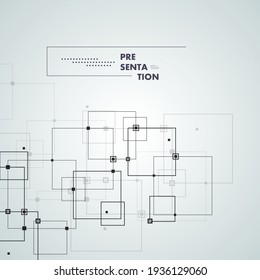 Vector connections with dots and lines on blue background