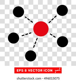 Vector Connections EPS vector icon. Illustration style is flat iconic bicolor intensive red and black symbol on a transparent background.