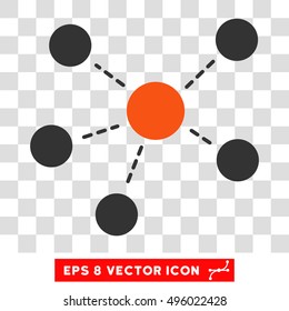 Vector Connections EPS vector icon. Illustration style is flat iconic bicolor orange and gray symbol on a transparent background.