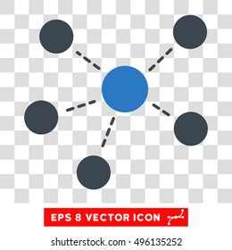 Vector Connections EPS vector icon. Illustration style is flat iconic bicolor smooth blue symbol on a transparent background.